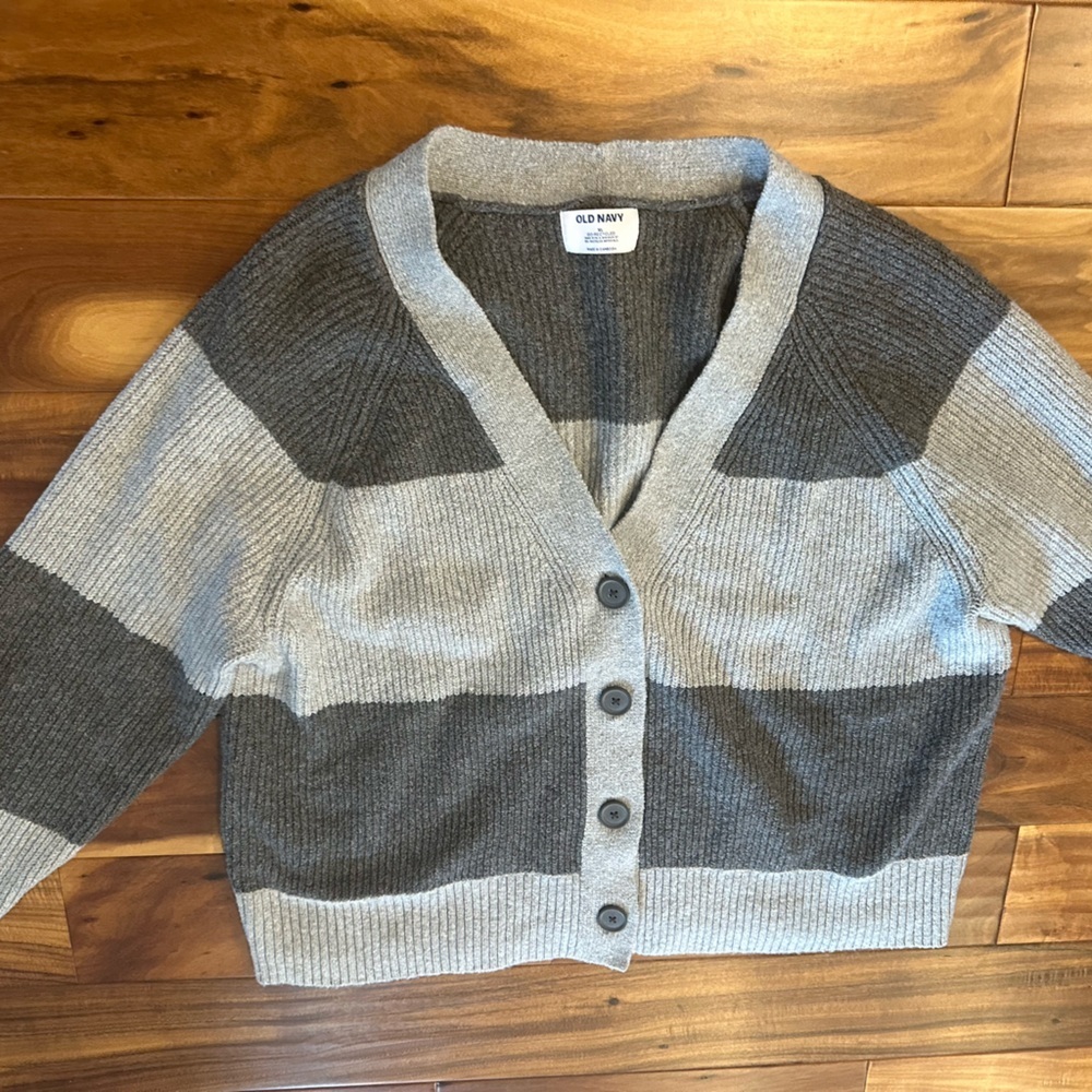 Old Navy Gray Shaker-Stitch Cardigan Sweater size XL - Picture 3 of 5